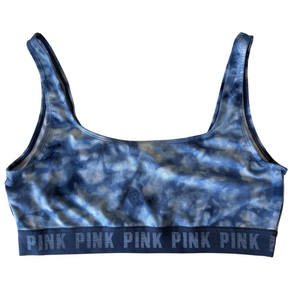 Victoria's Secret PINK Ultimate Unlined Light Support Sports Bra Blue Size Large